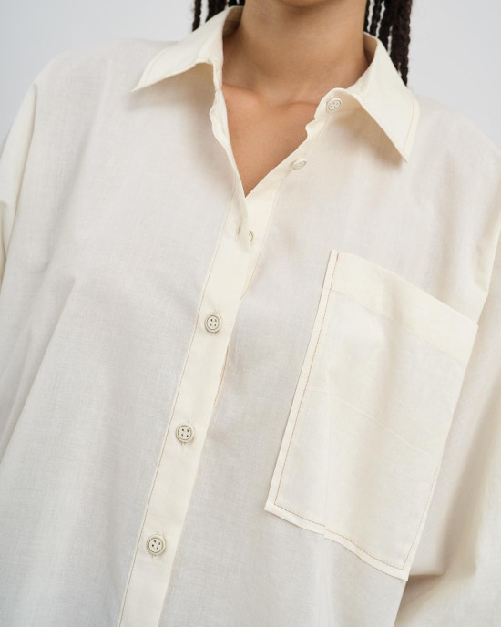 Longline shirt with a pocket