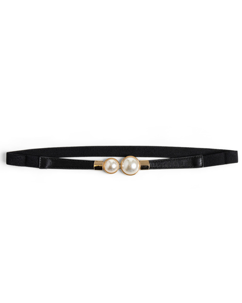Thin belt with pearl fastening