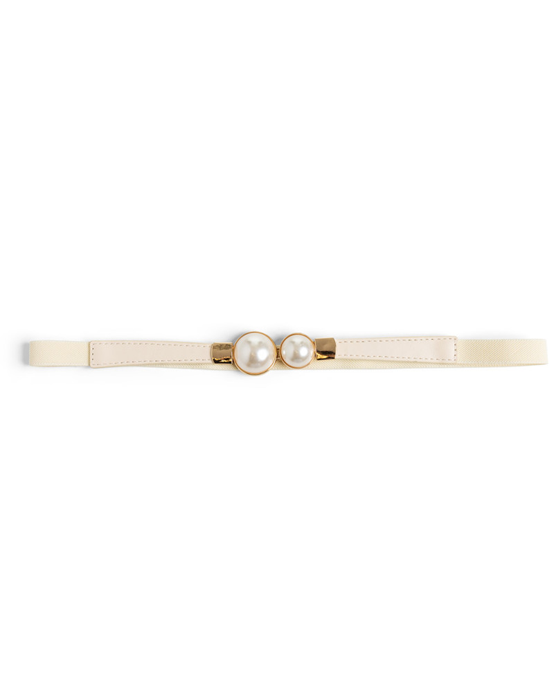 Thin belt with pearl fastening
