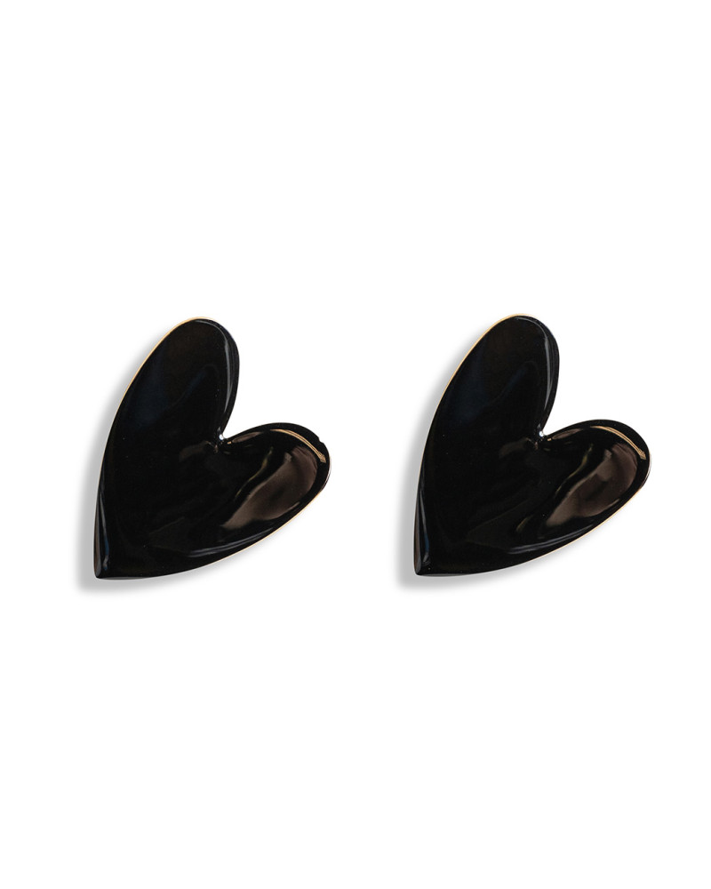 Earrings black heart