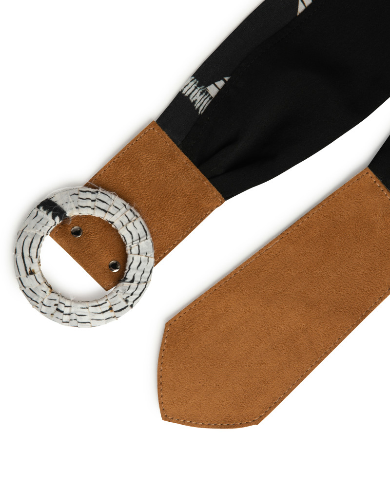 Fabric belt with zebra print