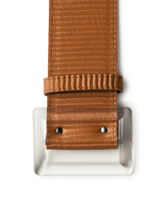 Wide belt with raised look