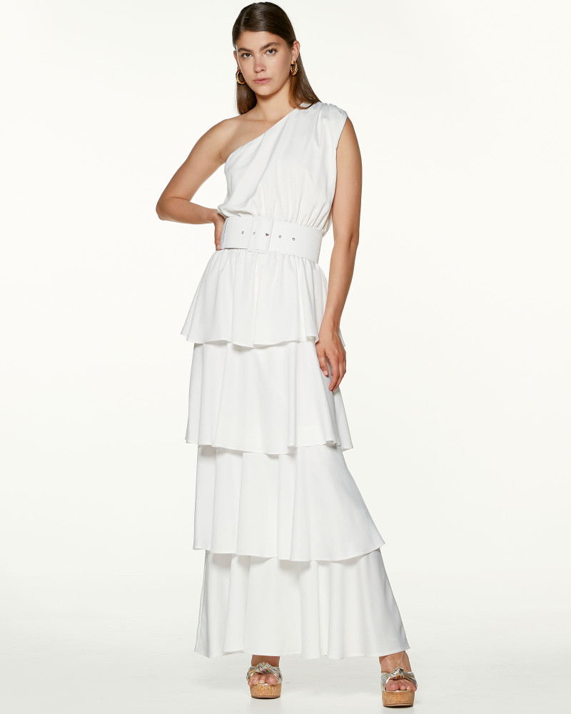 Maxi dress with layers of ruffles