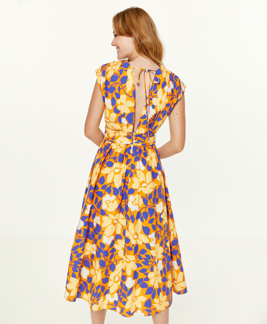 Floral dress with gathered detail