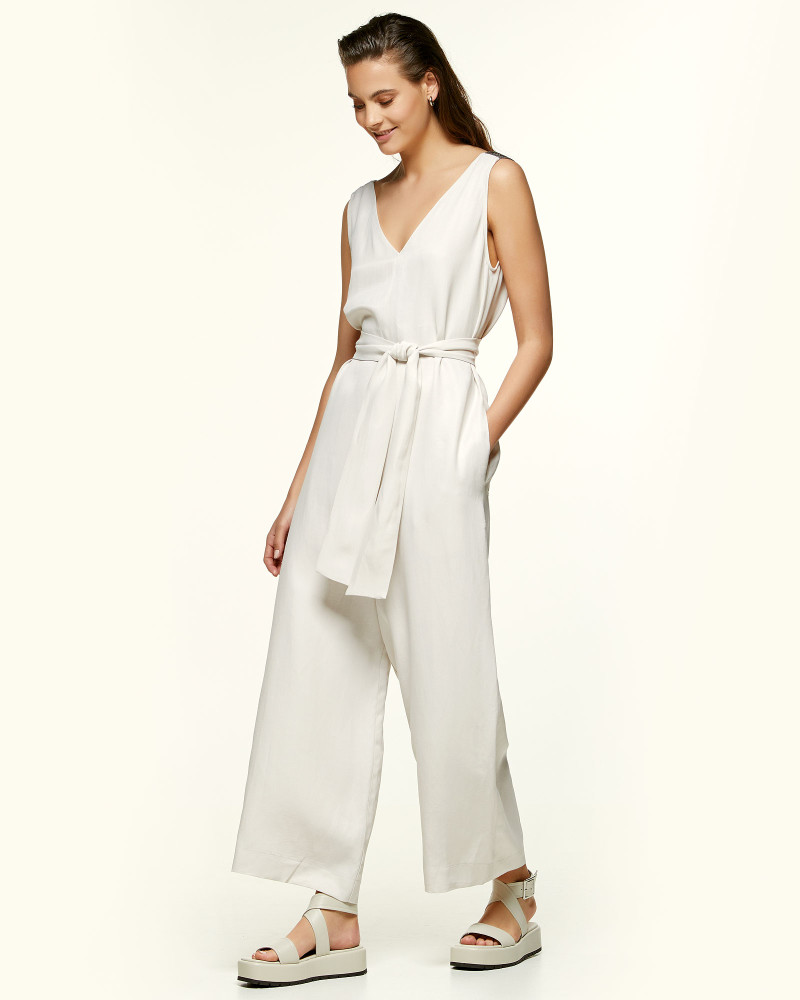 Jumpsuit with metallic detail at the shoulders