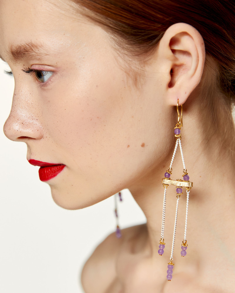 Dangle earrings purple