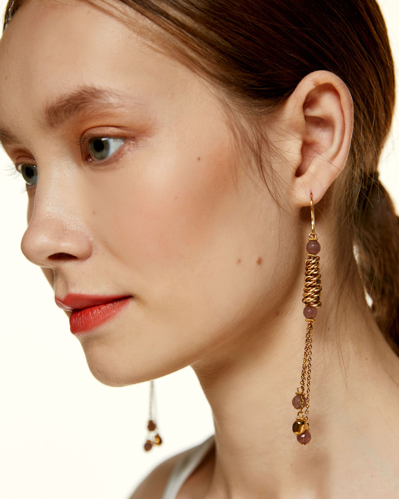 Dangle earrings brown