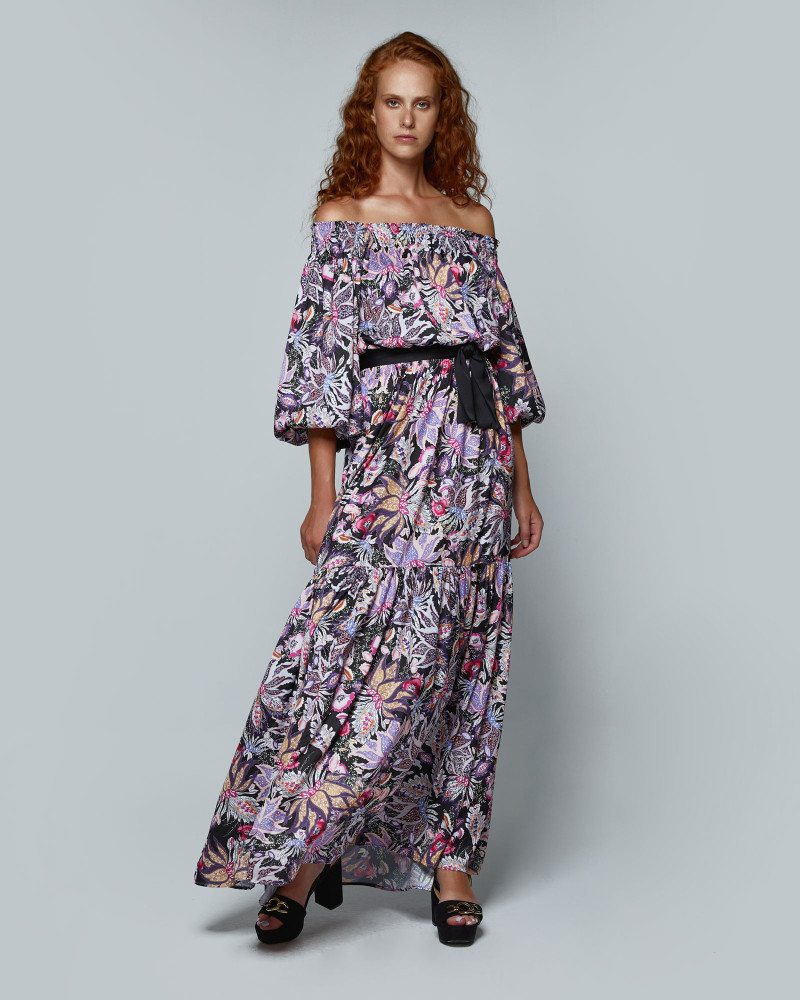 Off-shoulder floral dress