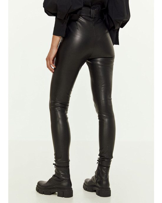 Pants leggings faux leather effect