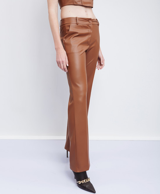 Faux leather effect pants