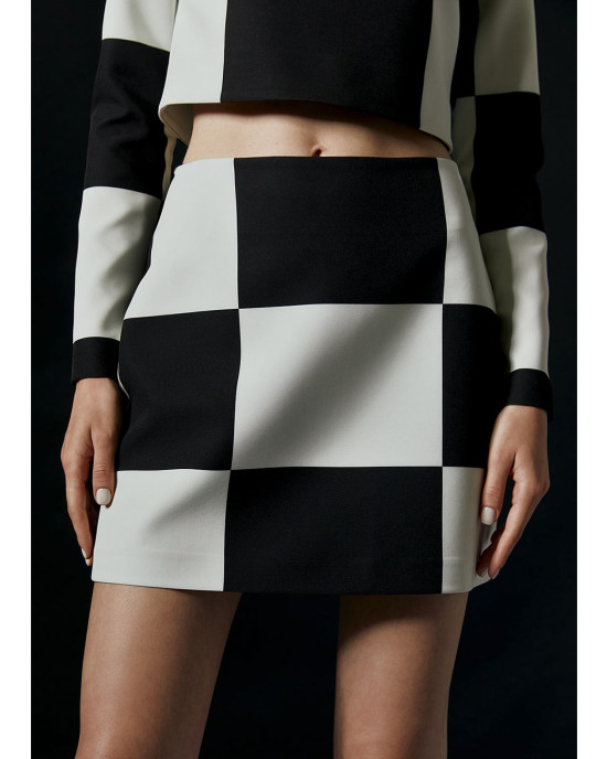 Skirt mini with geometric print