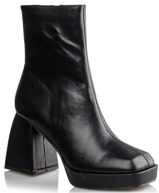 Fitted high-heel platform ankle boots
