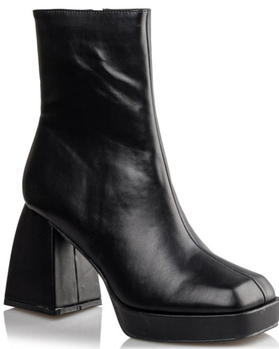 Fitted high-heel platform ankle boots
